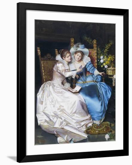 Admiring the Locket-Pio Ricci-Framed Giclee Print