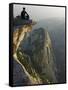 Admiring the View on Top of Mount Hua, a Granite Peaked Mountain in the Shaanxi Province, China-Christian Kober-Framed Stretched Canvas