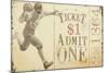 Admit One Football-null-Mounted Giclee Print