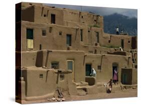 Adobe Buildings of Taos Pueblo, Dating from 1450, UNESCO World Heritage Site, New Mexico, USA-Woolfitt Adam-Stretched Canvas