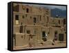 Adobe Buildings of Taos Pueblo, Dating from 1450, UNESCO World Heritage Site, New Mexico, USA-Woolfitt Adam-Framed Stretched Canvas