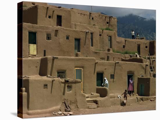 Adobe Buildings of Taos Pueblo, Dating from 1450, UNESCO World Heritage Site, New Mexico, USA-Woolfitt Adam-Stretched Canvas