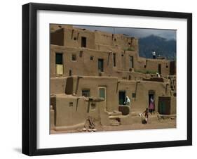 Adobe Buildings of Taos Pueblo, Dating from 1450, UNESCO World Heritage Site, New Mexico, USA-Woolfitt Adam-Framed Photographic Print