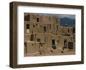 Adobe Buildings of Taos Pueblo, Dating from 1450, UNESCO World Heritage Site, New Mexico, USA-Woolfitt Adam-Framed Photographic Print