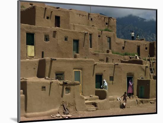 Adobe Buildings of Taos Pueblo, Dating from 1450, UNESCO World Heritage Site, New Mexico, USA-Woolfitt Adam-Mounted Photographic Print