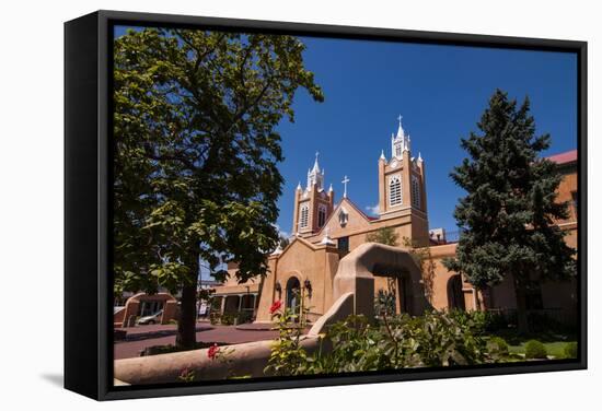 Adobe Church in Albuquerque, New Mexico, United States of America, North America-Michael Runkel-Framed Stretched Canvas