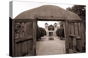 Adobe Church Of Chimayo, New Mexico-George Oze-Stretched Canvas