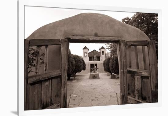 Adobe Church Of Chimayo, New Mexico-George Oze-Framed Photographic Print