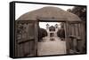 Adobe Church Of Chimayo, New Mexico-George Oze-Framed Stretched Canvas