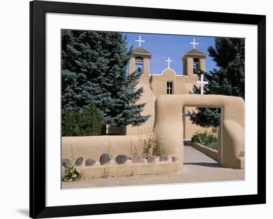 Adobe Church of St. Francis of Assisi, Dating from 1812, Ranchos De Taos, New Mexico, USA-Nedra Westwater-Framed Photographic Print