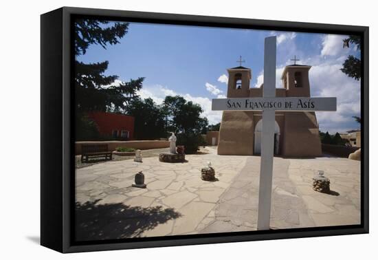 Adobe Church Ranchos De Taos New Mexico-George Oze-Framed Stretched Canvas