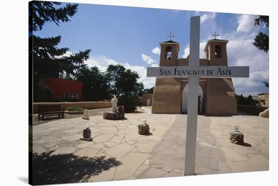 Adobe Church Ranchos De Taos New Mexico-George Oze-Stretched Canvas