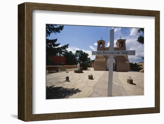 Adobe Church Ranchos De Taos New Mexico-George Oze-Framed Photographic Print