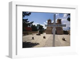 Adobe Church Ranchos De Taos New Mexico-George Oze-Framed Photographic Print