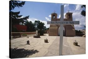 Adobe Church Ranchos De Taos New Mexico-George Oze-Stretched Canvas