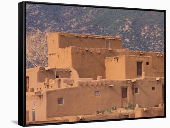Adobe Detail, Taos Pueblo, Rio Grande Valley, New Mexico, USA-Art Wolfe-Framed Stretched Canvas