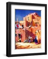 "Adobe Village,"February 1, 1940-G. Kay-Framed Giclee Print