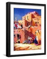 "Adobe Village,"February 1, 1940-G. Kay-Framed Giclee Print