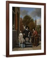 Adolf and Catharina Croeser, known as the Burgomaster of Delft and His Daughter-Jan Havicksz Steen-Framed Art Print