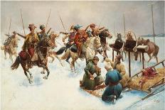 Winter Landscape with Cossacks-Adolf Baumgartner-Stoiloff-Giclee Print