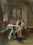 Playing with the Puppies-Adolf Eberle-Framed Giclee Print