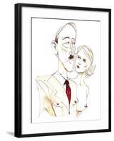 Adolf Hitler with his mistress Eva Braun - colour caricature-Neale Osborne-Framed Giclee Print