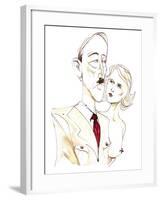 Adolf Hitler with his mistress Eva Braun - colour caricature-Neale Osborne-Framed Giclee Print