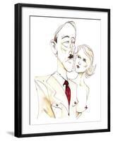 Adolf Hitler with his mistress Eva Braun - colour caricature-Neale Osborne-Framed Giclee Print