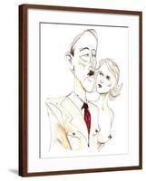 Adolf Hitler with his mistress Eva Braun - colour caricature-Neale Osborne-Framed Giclee Print