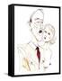 Adolf Hitler with his mistress Eva Braun - colour caricature-Neale Osborne-Framed Stretched Canvas