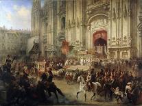 Ceremonial Reception of Field Marshal Alexander Suvorov in Milan in April 1799, 1850S-Adolf Jossifovich Charlemagne-Stretched Canvas