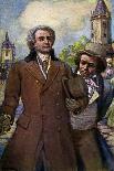 Liszt and Wagner walking-Adolf Karpellus-Framed Giclee Print
