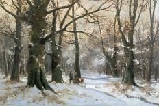 Returning Home Through the Winter Forest-Adolf Kaufmann-Framed Giclee Print