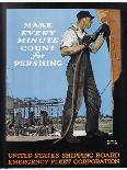 Make Every Minute Count for Pershing - United States Shipping Board Emergency Fleet Corp-Adolf Treidler-Stretched Canvas