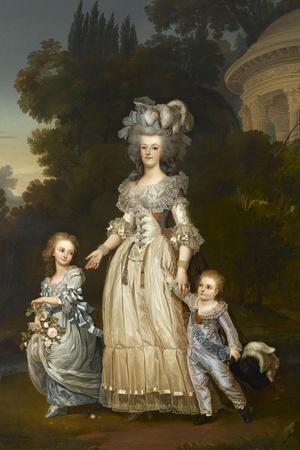 Marie-Antoinette d'Autriche reine de France et ses deux premiers enfants