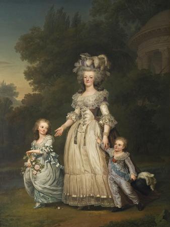 Queen Marie Antoinette with her Children in the Park of Trianon, 1785
