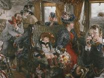 On the Train, Observed from Life, 1892-Adolf Von Menzel-Framed Stretched Canvas