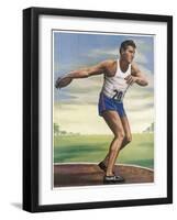 Adolfo Consolini (Italy) Sets the Discus Record-null-Framed Art Print