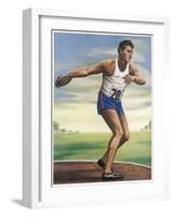 Adolfo Consolini (Italy) Sets the Discus Record-null-Framed Art Print