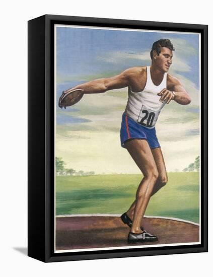 Adolfo Consolini (Italy) Sets the Discus Record-null-Framed Stretched Canvas