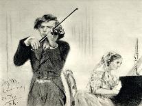 JOACHIM Joseph playing-Adolph Friedrich Erdmann von Menzel-Giclee Print