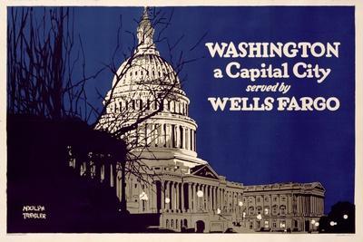 Poster Advertising Wells Fargo, C.1925