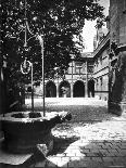 Cluny Abbey Hotel Seen from the Courtyard in Paris-Adolphe Brune-Framed Stretched Canvas