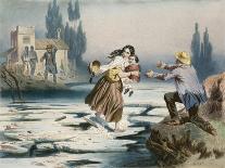 Eliza Crossing the Ice Floes of the Ohio River to Freedom, Uncle Tom's Cabin Stowe-Adolphe Jean-baptiste Bayot-Framed Giclee Print
