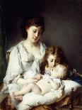 Maternal Affection-Adolphe Jourdan-Stretched Canvas