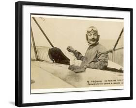 Adolphe Pegoud, French Aviator Noted for His Daring Aerobatics Including Looping the Loop-null-Framed Photographic Print