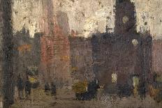 Study for Base of Statues, Albert Square, C.1910 (Oil on Board)-Adolphe Valette-Giclee Print