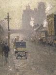 Albert Square, Manchester, 1910 (Oil on Jute)-Adolphe Valette-Giclee Print