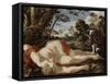 Adonis mort et son chien-Laurent de La Hyre-Framed Stretched Canvas