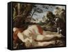 Adonis mort et son chien-Laurent de La Hyre-Framed Stretched Canvas